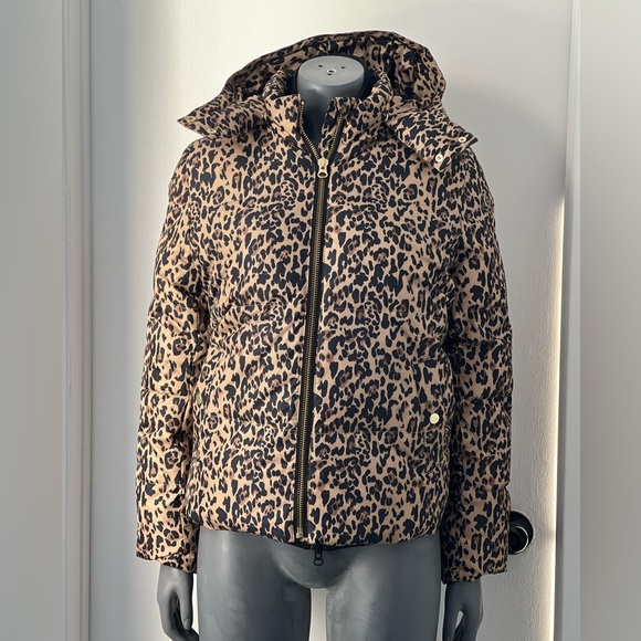 JCrew leopard print puffer jacket - Picture 1 of 5